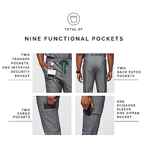 FIGS Cairo Cargo Scrub Pants for Men – Graphite, Short L - Image 5