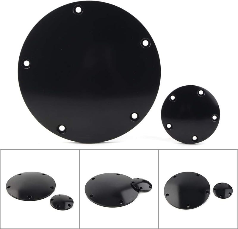 GZYF Motorcycle CNC 5 Holes Derby Cover & Point Cover for Harley Dyna 1999-2017, Softail 1999-UP, Touring FLHT FLHR FLHX FLTR FLHTCUTG 1999-2015, Black - Image 1