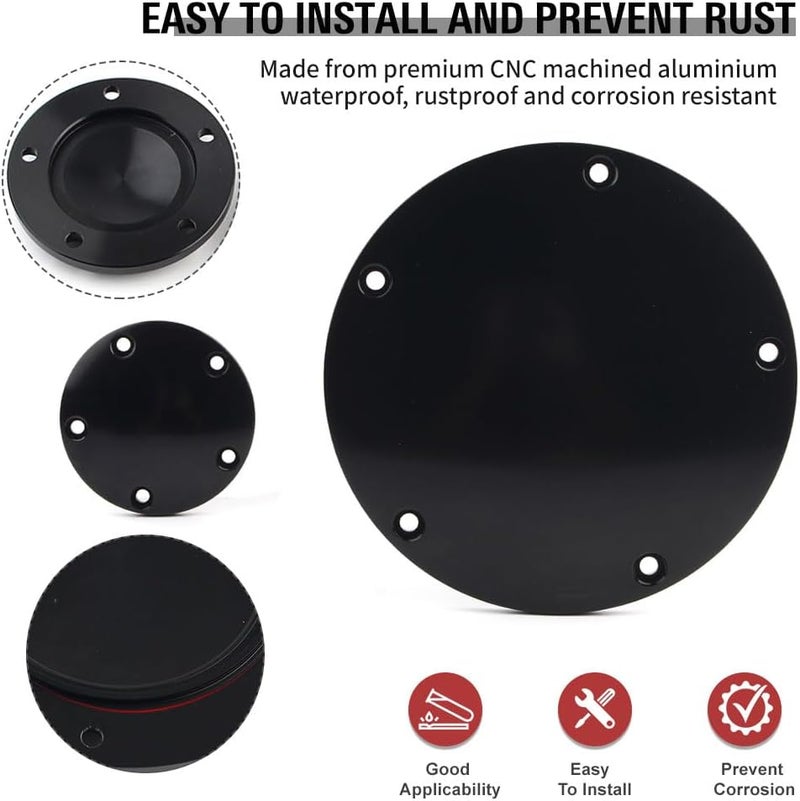 GZYF Motorcycle CNC 5 Holes Derby Cover & Point Cover for Harley Dyna 1999-2017, Softail 1999-UP, Touring FLHT FLHR FLHX FLTR FLHTCUTG 1999-2015, Black - Image 3