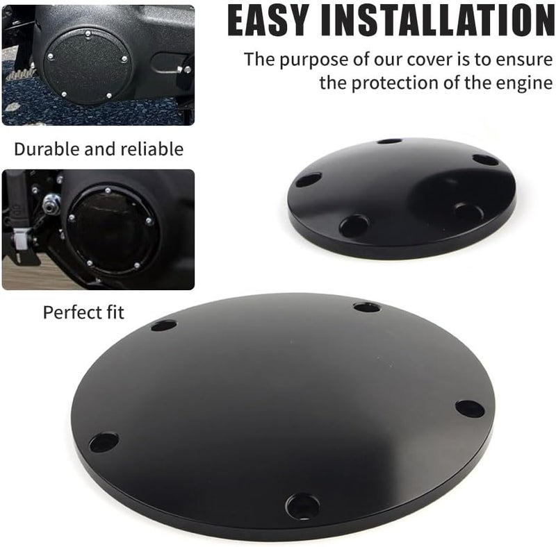 GZYF Motorcycle CNC 5 Holes Derby Cover & Point Cover for Harley Dyna 1999-2017, Softail 1999-UP, Touring FLHT FLHR FLHX FLTR FLHTCUTG 1999-2015, Black - Image 4