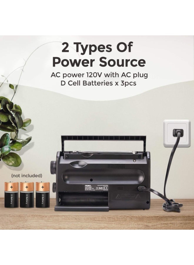 Classic Portable Radio High Sensitivity FM/AM Receiver with Clear Speaker and Sleek Portable Design - Image 2