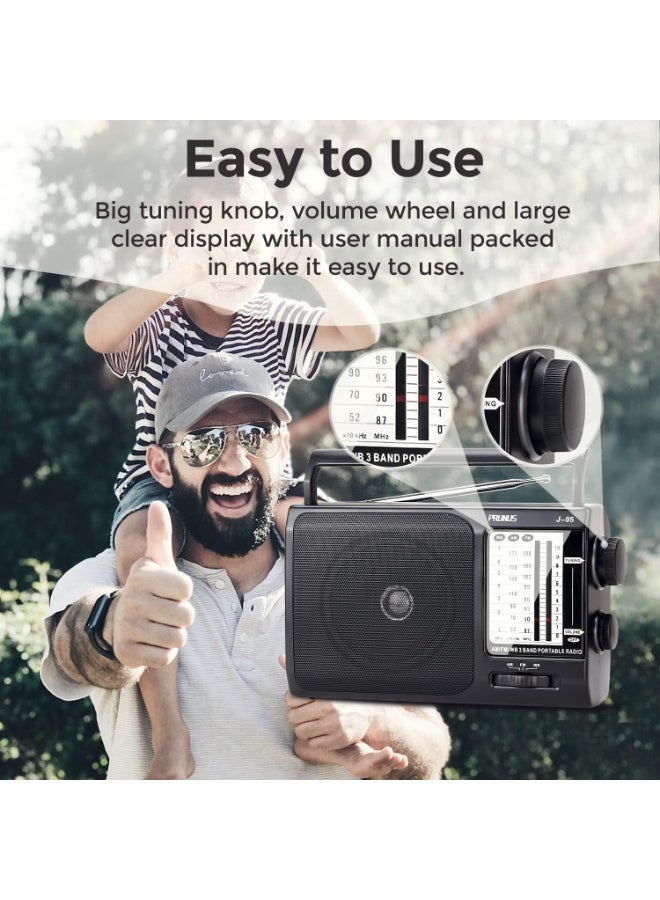 Classic Portable Radio High Sensitivity FM/AM Receiver with Clear Speaker and Sleek Portable Design - Image 4