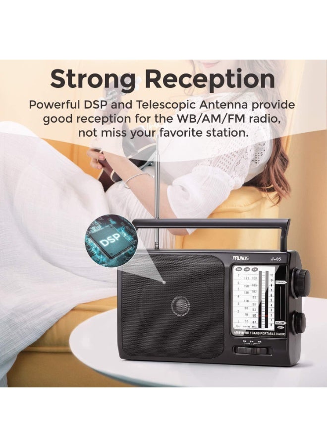 Classic Portable Radio High Sensitivity FM/AM Receiver with Clear Speaker and Sleek Portable Design - Image 3