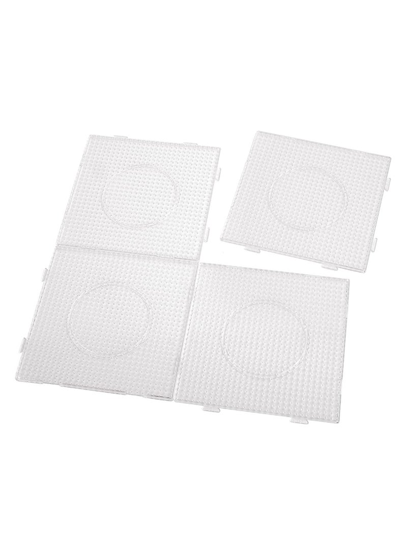 SYOSI 4 قطع لوحات peg مربعة مصنوعة من خرز، 5.7''x5.7'' لوحات خرز هاما بلاستيكية، لوحات خرز من أجل الأطفال والبالغين، افعلها بنفسك، حرفة يدوي - Image 1