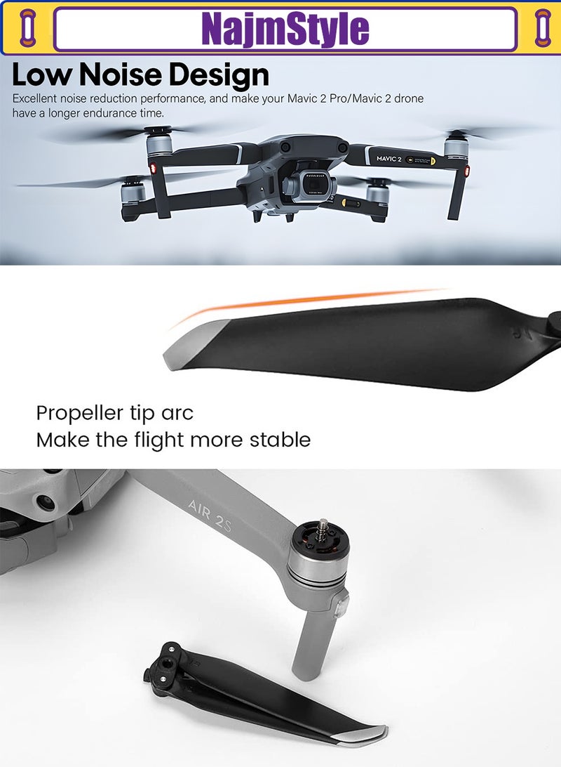 NajmStyle 4 Pairs Mavic 2 Pro/Zoom Propellers Replacement Blades Low Noise Quick-Release 8743F Wings for DJI Mavic 2 Pro/Zoom - Image 4