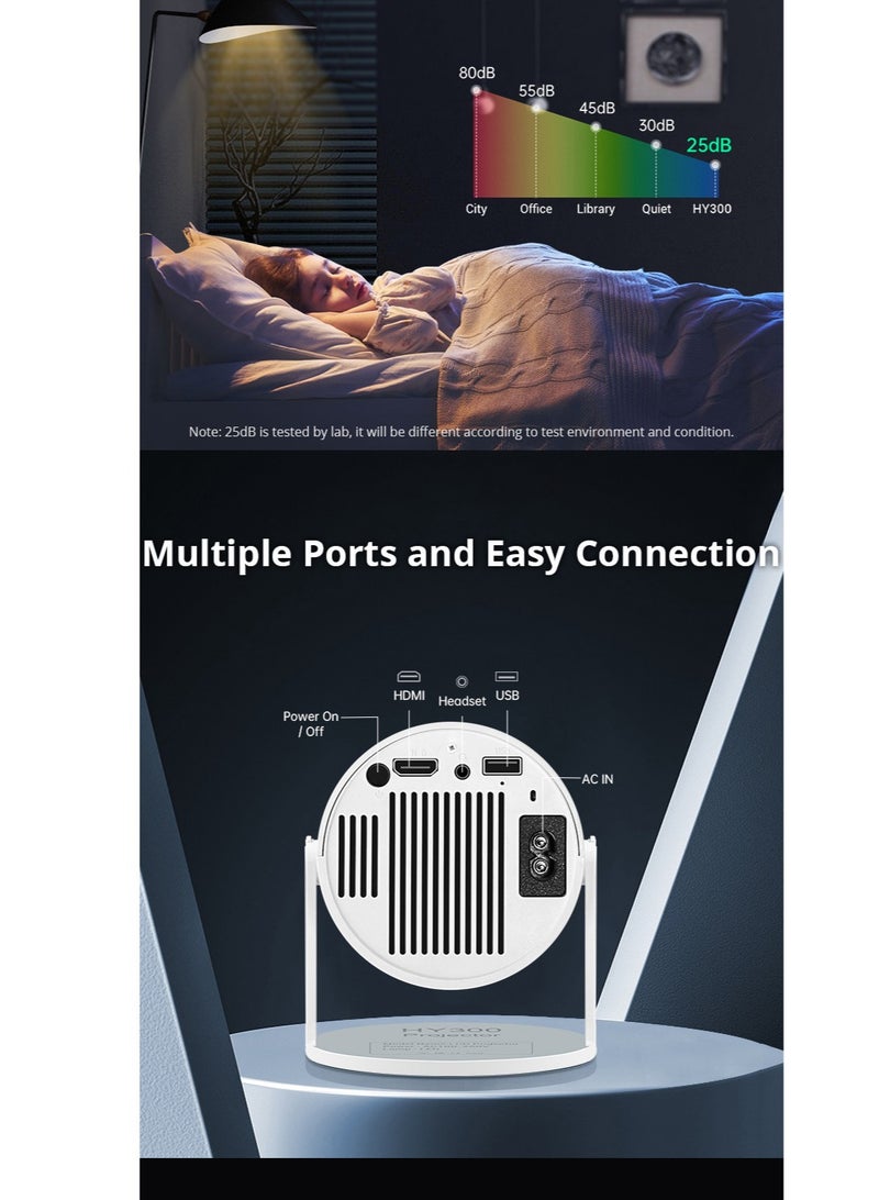HY300 Android 5G Wifi Smart Portable Projector 1280 720P Full HD Office Home Theater Video Mini Projector Optical specifications  - Image 3