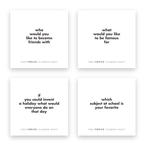 TableTopics Slumber Party to Go Question Card Game - 40 Fun Conversation Starter Cards for Young Girls, Sleepover Activity, Getting to Know You Game - Image 3