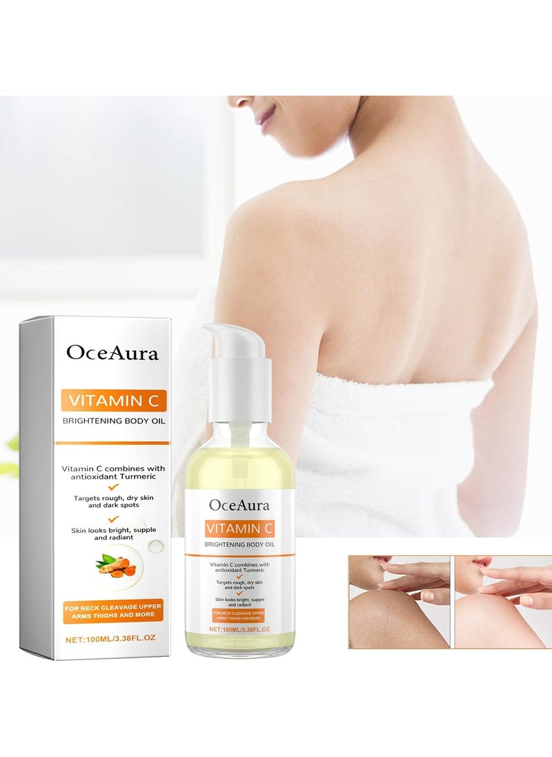 OceAura - Vitamin C Body Oil, Vitamin C Oil, Massage Oil, Moisturizing Body Oil, Hydrating Body Oil, Body Oil For Dry Skin, Body Oil For Face, Skin, Hair, Massage, Lip, Nail Care 100ml - Image 1