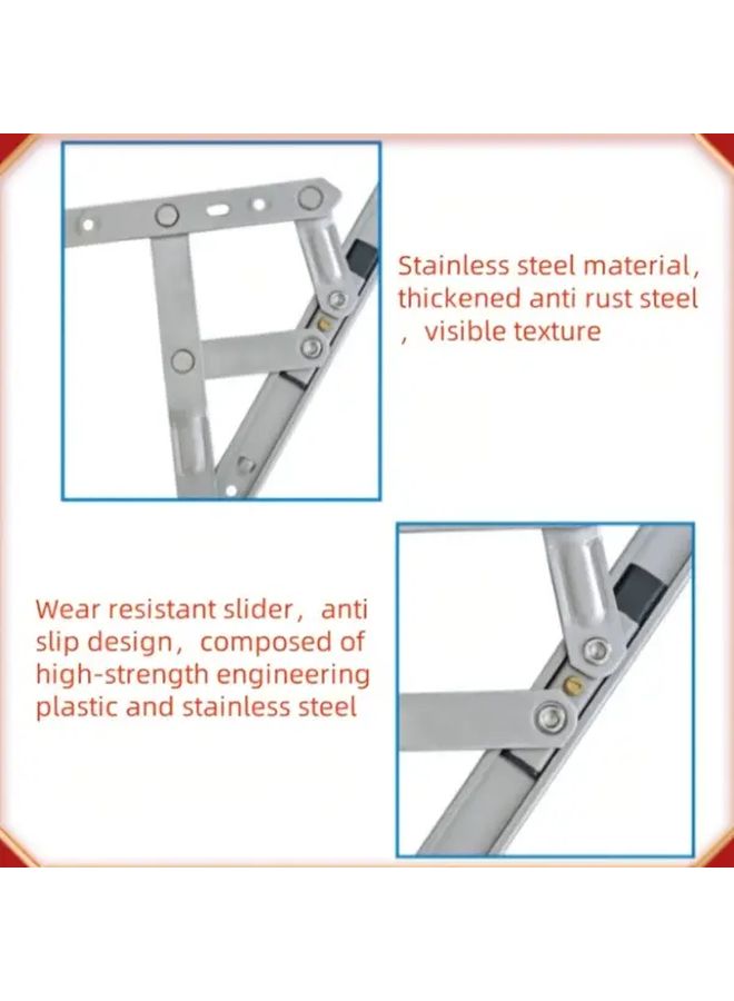 1 Piece 14 Inch Heavy Duty Stainless Steel Sliding Window Hinge Left Or Right Side Mount For Doors Cabinets Pantry Furniture Polished Easy Install Durable Sliding Track Mechanism - Image 2