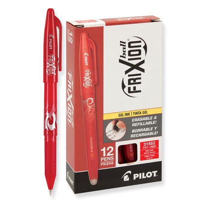 Pilot Frixion Erasable Pen, Red 0.7, 12-Pen Pack