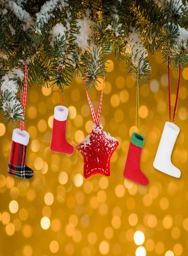 Zhanmai 11 Pieces Christmas Doll Clothes Clothing Christmas Accessory Set for Doll Include Plaid Skirt Dress Fluffy Vest Xmas Nightgown Sleeping Bag Sock - Image 5