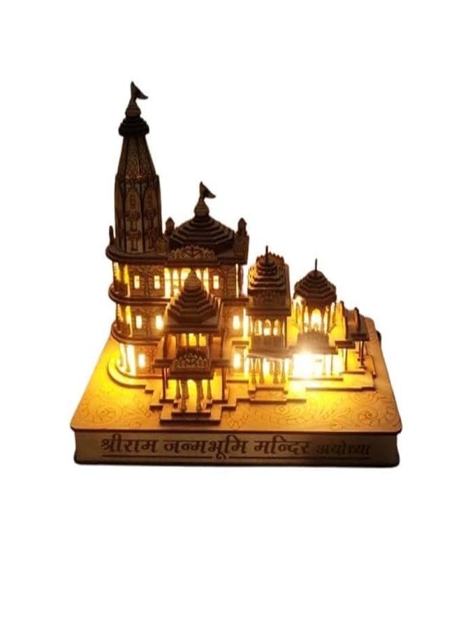 GIFTZORO Jai Shree Ram Mandir Ayodhya Temple Metal Wall Art Wooden 3D Model Handcrafted Decorative Showpiece Showpiece Ram Bhakts Posh Peice Polished Board Hindu Temple Holi Festivals Gift - Image 4