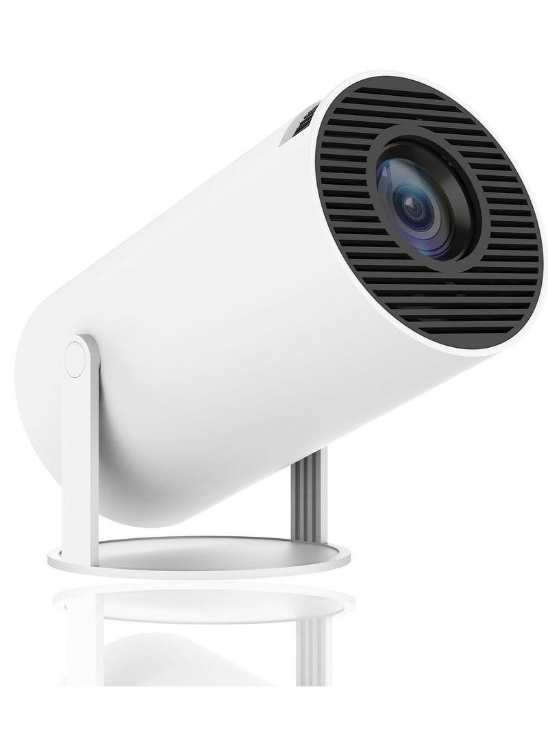 40''-130'' Smart Mini Projector 4K 5G WIFI, Big Screen Experience with Premium 360 Sound, 5.0 Bluetooth Movie Projector Compatible With Android/iOS/Windows/TV Stick/HDMI/USB/Audio 3.5 white  - Image 1