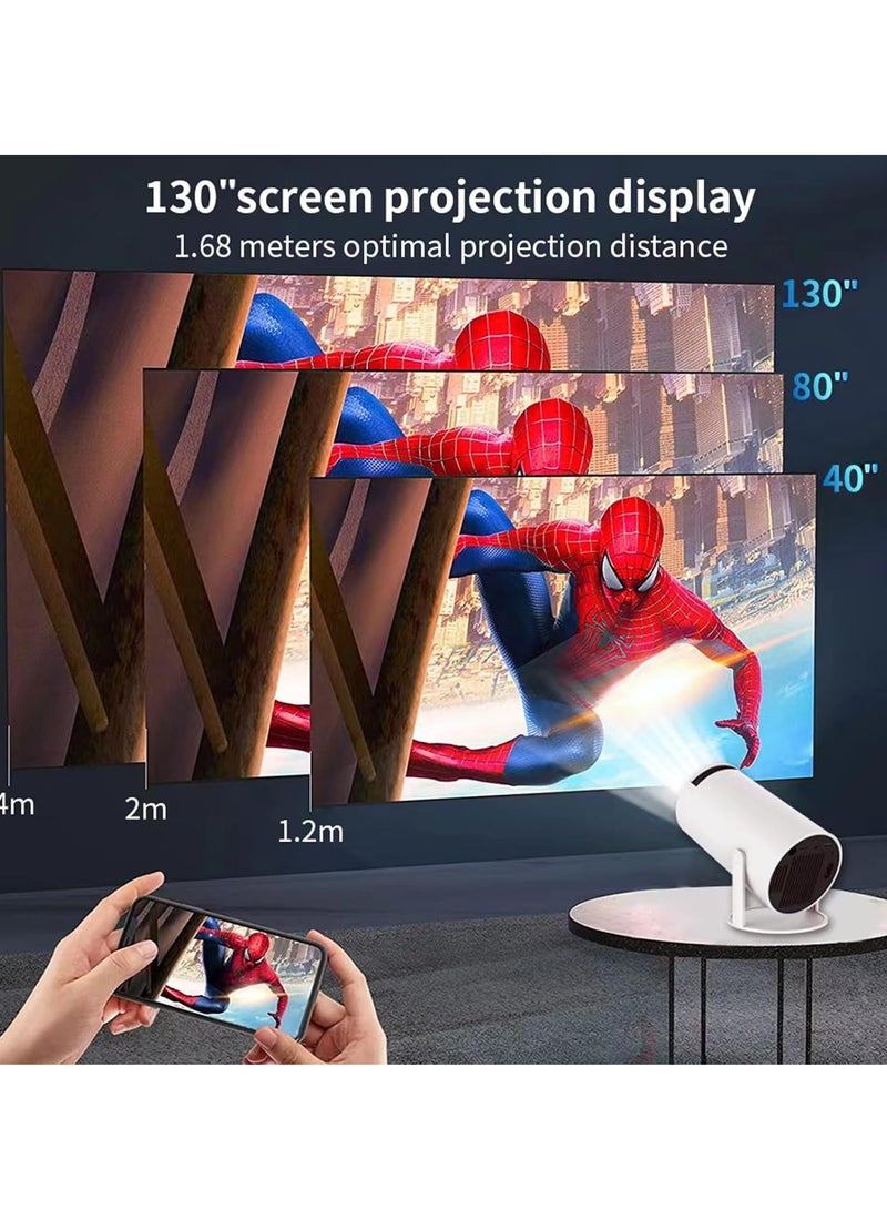 40''-130'' Smart Mini Projector 4K 5G WIFI, Big Screen Experience with Premium 360 Sound, 5.0 Bluetooth Movie Projector Compatible With Android/iOS/Windows/TV Stick/HDMI/USB/Audio 3.5 white  - Image 5