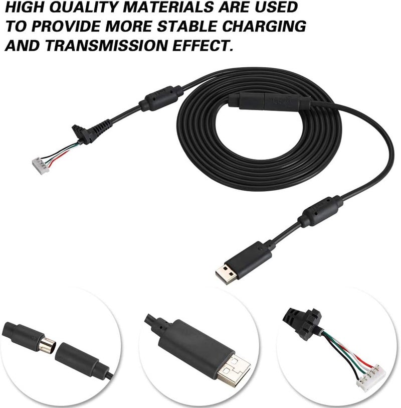 Hakeeta 8.2FT USB 5Pin Gamepad Cable Replacement Wire with Breakaway Adapter for 360, Replacement Cable for 360 Controller USB Cable for 360 (Black) - Image 5