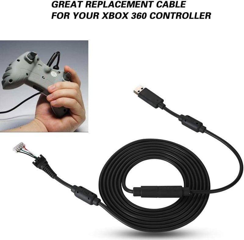 Hakeeta 8.2FT USB 5Pin Gamepad Cable Replacement Wire with Breakaway Adapter for 360, Replacement Cable for 360 Controller USB Cable for 360 (Black) - Image 4