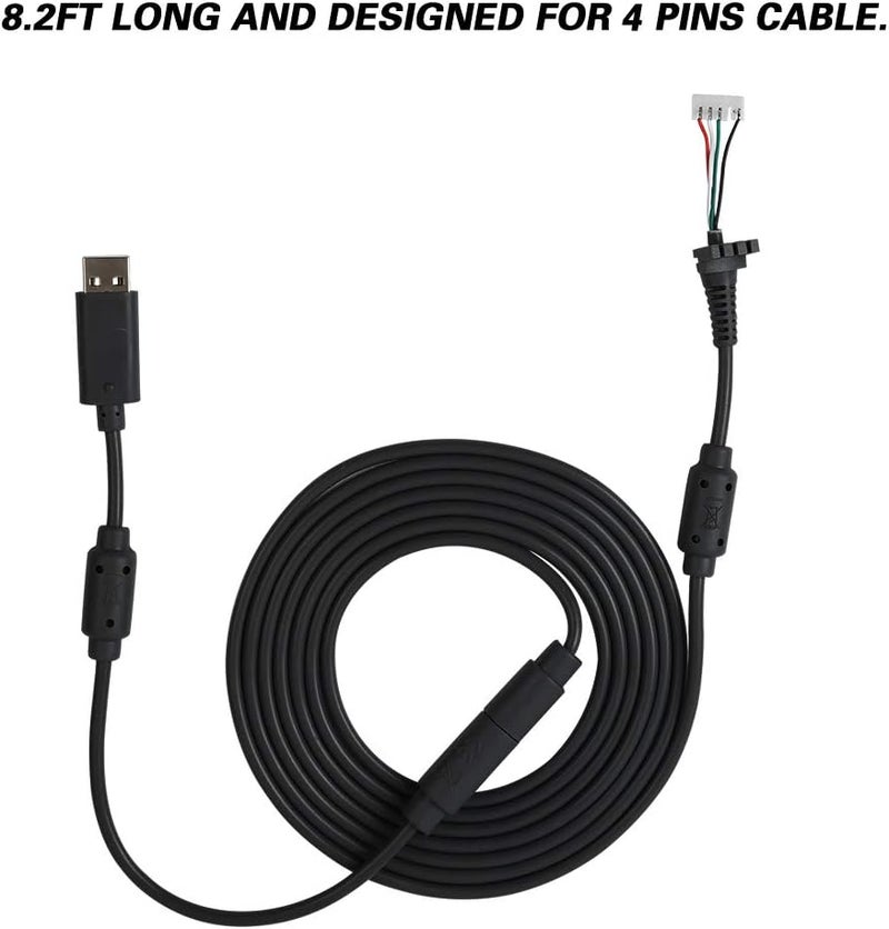 Hakeeta 8.2FT USB 5Pin Gamepad Cable Replacement Wire with Breakaway Adapter for 360, Replacement Cable for 360 Controller USB Cable for 360 (Black) - Image 2