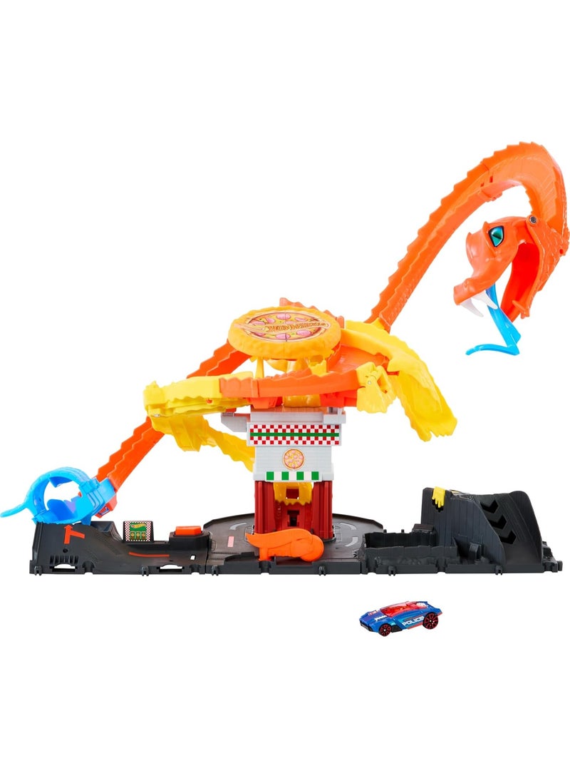 هوت ويلز مجموعة لعب سيتي بيتزا سلام كوبرا أتاك مع سيارة لعبة بمقياس 1:64 - Image 2