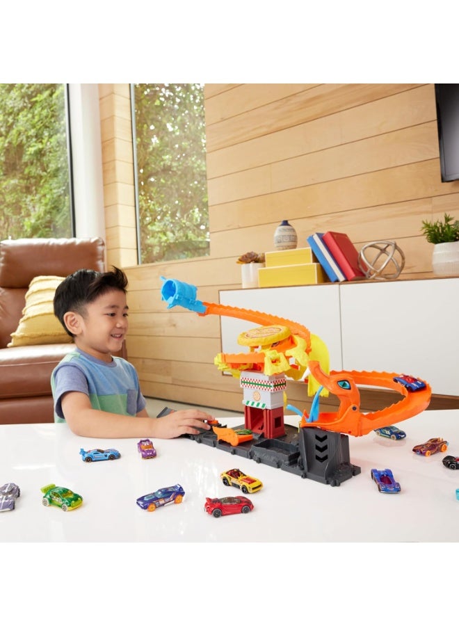 هوت ويلز مجموعة لعب سيتي بيتزا سلام كوبرا أتاك مع سيارة لعبة بمقياس 1:64 - Image 3