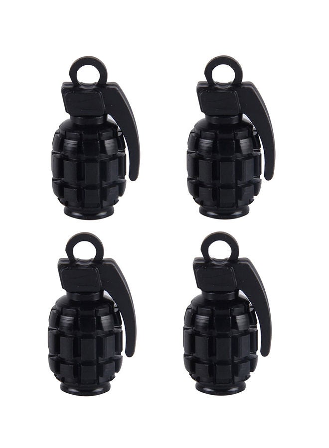 NIBEMINENT 4-Piece Grenade Shaped Car Tire Valve Cap  - Image 1