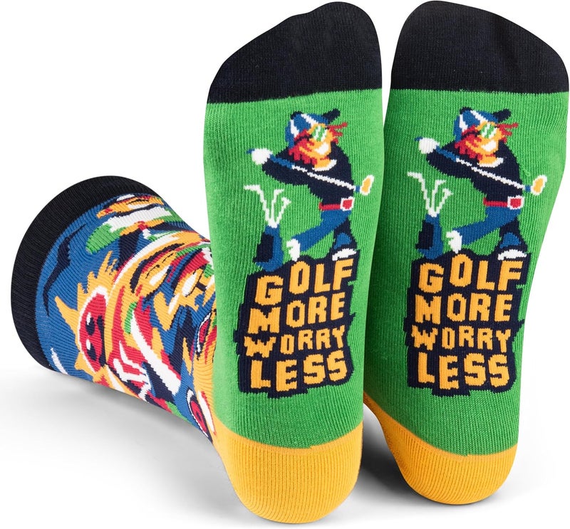 Lavley Funny Golf Socks - Fun gift for golfers - Unisex one size fits most - Great for birthdays or stocking stuffers - Image 1