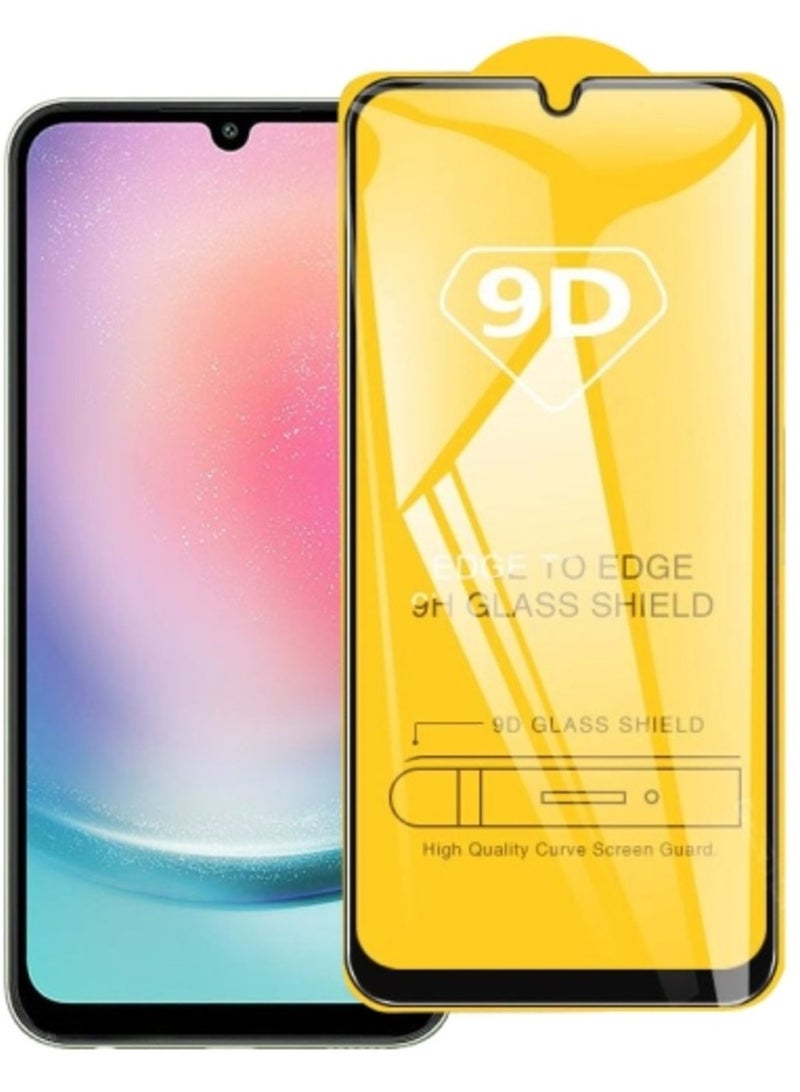 تيمبرد غلاس واقي شاشة ذو حافة سوداء من الزجاج المقوى متوافق مع هاتف Samsung Galaxy A24 4g - Image 1