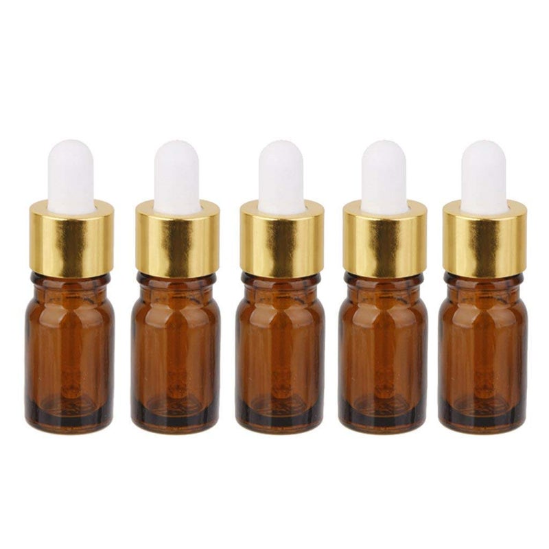 DIY Crafts DIY Crafts Pack Of 5 PC Glass Dropper Bottles Mini Amber Glass Via with Pipette Dropper Bottles Aromatherapy Essential Oil RefiPack Of 5 PC Glass Dropper Bottles  - Image 3