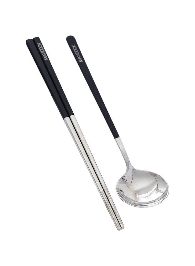 MAX COOK (Maxcook) 304 Stainless Steel Chopsticks And Spoon Cutlery Set, Creative Portable Chopsticks And Spoon Three-Piece Set In Natural Color Mcgc849 - Image 2