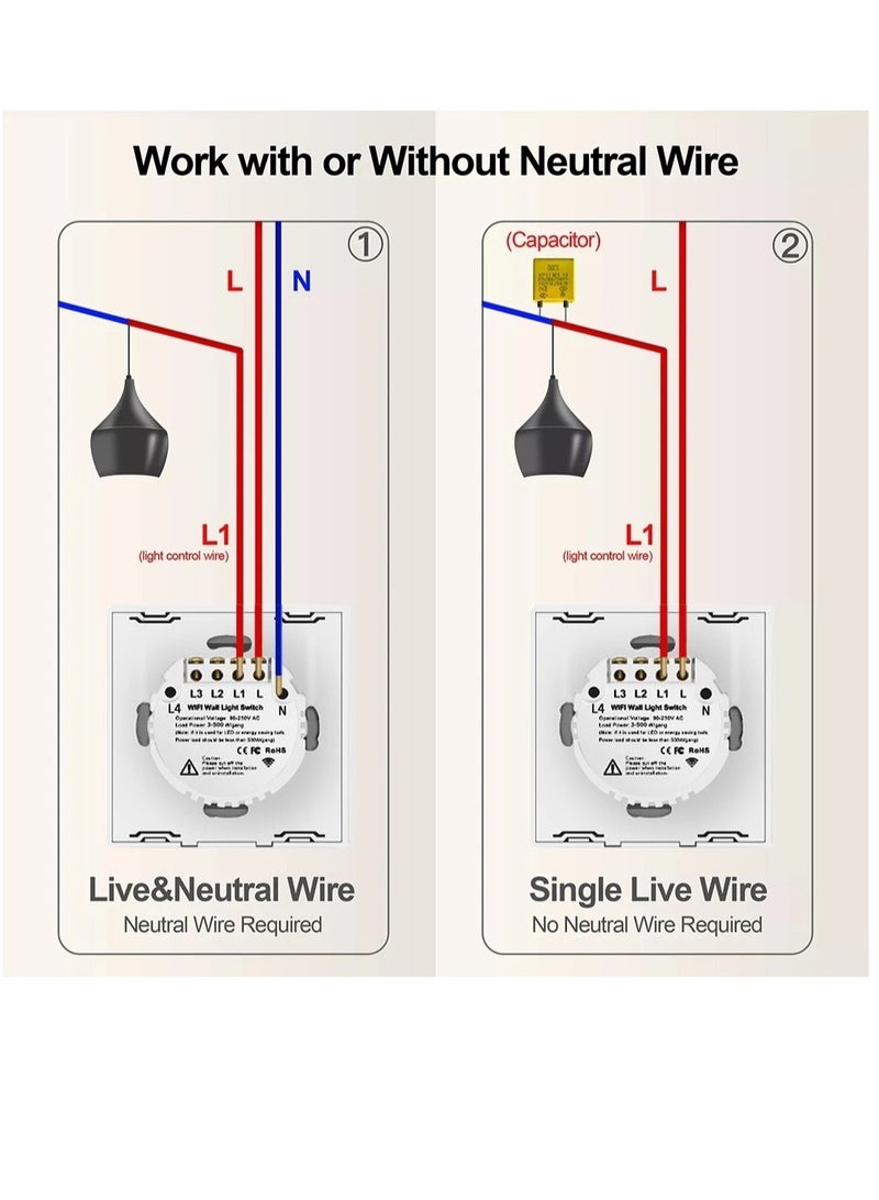ارواق جهاز واي فاي ذكي مزود بمفتاح إضاءة واي فاي يعمل مع جوجل (3 GANG) - Image 5