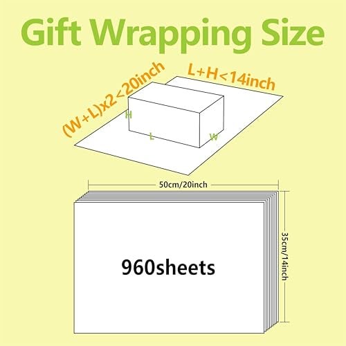 Bobobag 960 Sheets 20"X14" White Tissue Paper Bulk for Gift Bags Wrapping Packing Moving,Weddings Birthday Showers Arts Craft Party Favor Decoration Box Filler - Image 2