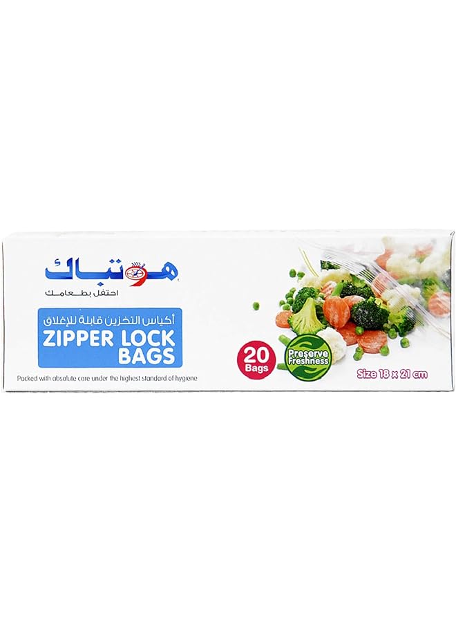 Hotpack Zipper Lock Bag 18 X 21Cm 20Pcs - Image 1