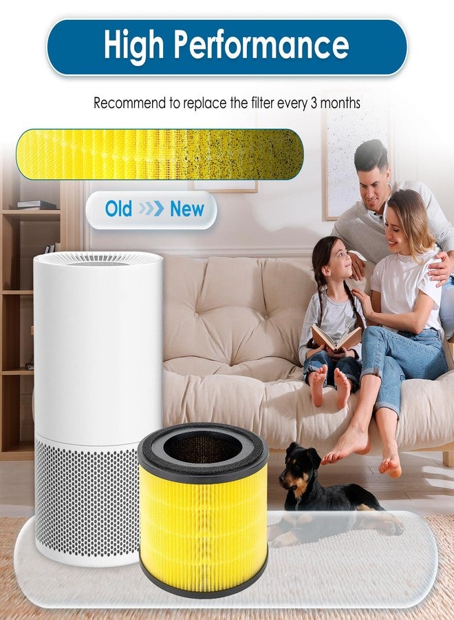 BRUVISH 2 Pack AP-S0610L Pet Care Replacement Filter for MOOKA AP-S0610L Air Purifier, H13 Grade True Filters 3-in-1 Activated Carbon, Highly Efficient Filtration of Pet Odors, Smoke - Image 3