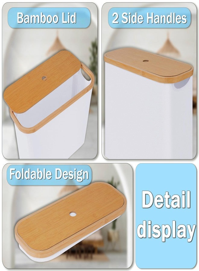 efluky Toilet Paper Storage, Toilet Paper Basket with Lid, Bathroom Organizer, Free Standing Holder Up to 9 Mega Rolls, White - Image 3