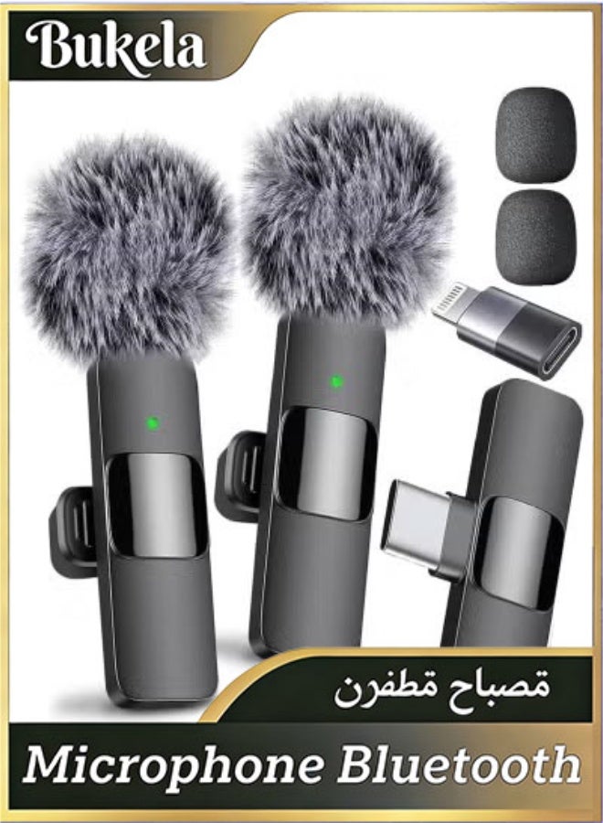 كيلا مايك لاسلكي ميكروفون لاسلكي صغير لأجهزة iPhone وAndroid، سهل التركيب، يُثبّت على الملابس مع خاصية إلغاء الضوضاء (ميكروفونان) - ميكروفون بلوتوث صغير يُثبّت على الملابس لتسجيل الصوت والفيديو - ميكروفونات سهلة التركيب لصناع المحتوى على YouTube وTikTok والبودكاست ومدونات الفيديو - Image 1
