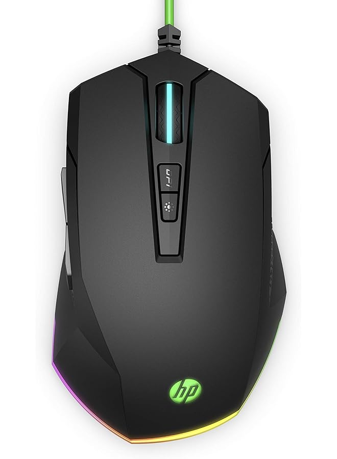 HP 200 Pavilion Gaming Mouse Wired 3200 Dpi Pixart Optical Gaming Sensor 5 Programmable Buttons 12 Cusomizable Rgb Light Modes 2 Year Warranty Ergonomic Grip Black 5Js07Aa - Image 3