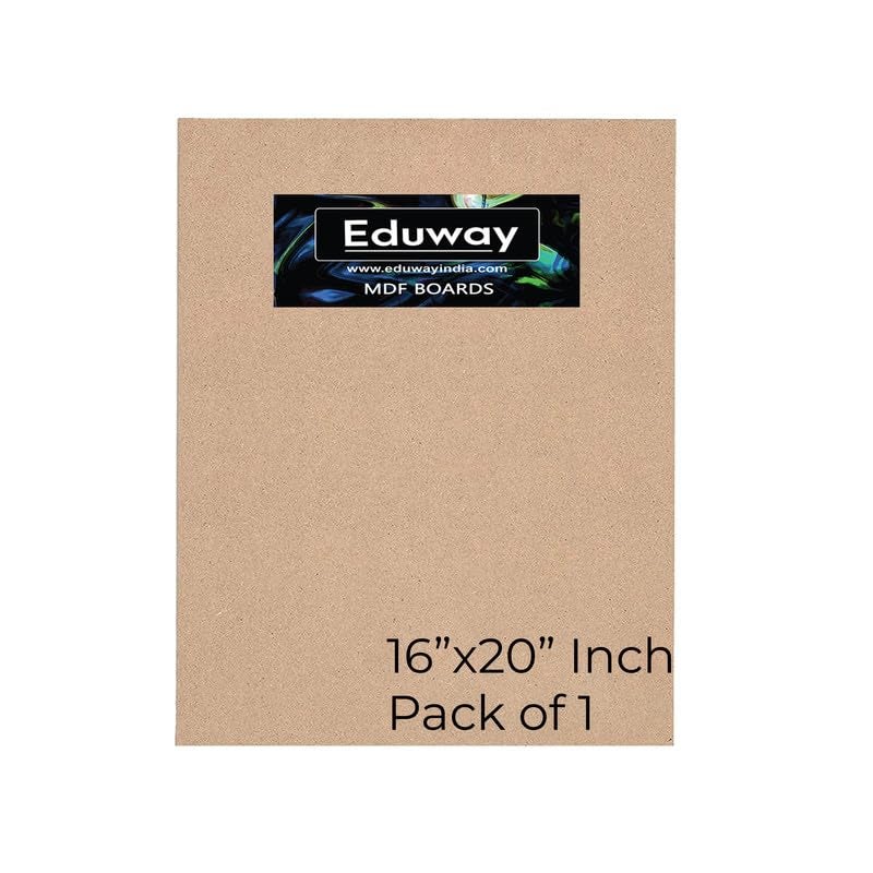 Eduway® 16x20 Inch MDF Board Wood Sheet for Mandala , Lippan, Resin Art & Craft, 4mm Thick, Pack of –1 - Premium Cardboard Material for Artists, Art and Craft Students - Hard Cutout in Small and Large Sizes (40x50 cms) - Image 1