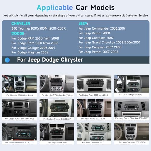 METEESER For Dodge Ram 1500 06-08,Chrysler 300C 05-07,Chrysler PT Cruiser,Jeep Grand Cherokee【2+64G】Android Car Stereo WiFi Wireless Carplay Android Auto,6.2“ for Dodge Ram Radio for Jeep Grand Cherokee Radio - Image 2