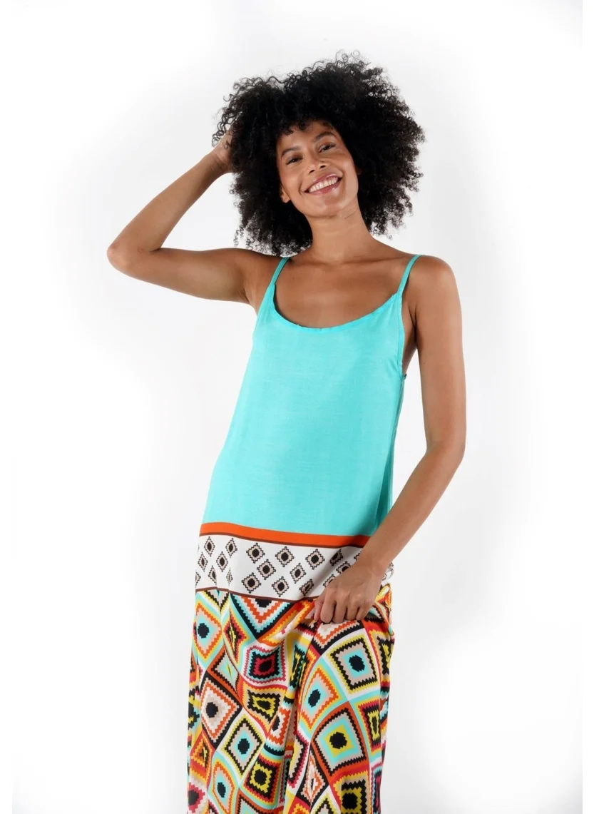 Alexander Gardi Patterned Thin Strap Midi Length Dress (B24-005206)