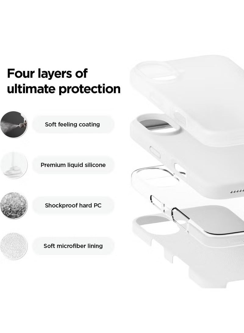 URBBKING iPhone 16 Plus Liquid Silicone Case Cover,Full Body Protection, Shockproof, Slim, Anti-Scratch Soft Microfiber Lining,Slim Protective Back Cover with Comfortable Hold Touch Feeling and Anti-fingerprint , White  - Image 3