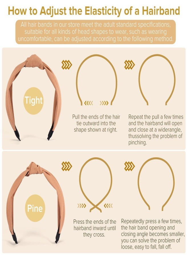 DiyJibb Headbands for Women Girls - 6PCS Stylish Top Knotted Headbands - Knotted Headband for Women - Head Bands Wide Hairband Hair Accessories - Image 5