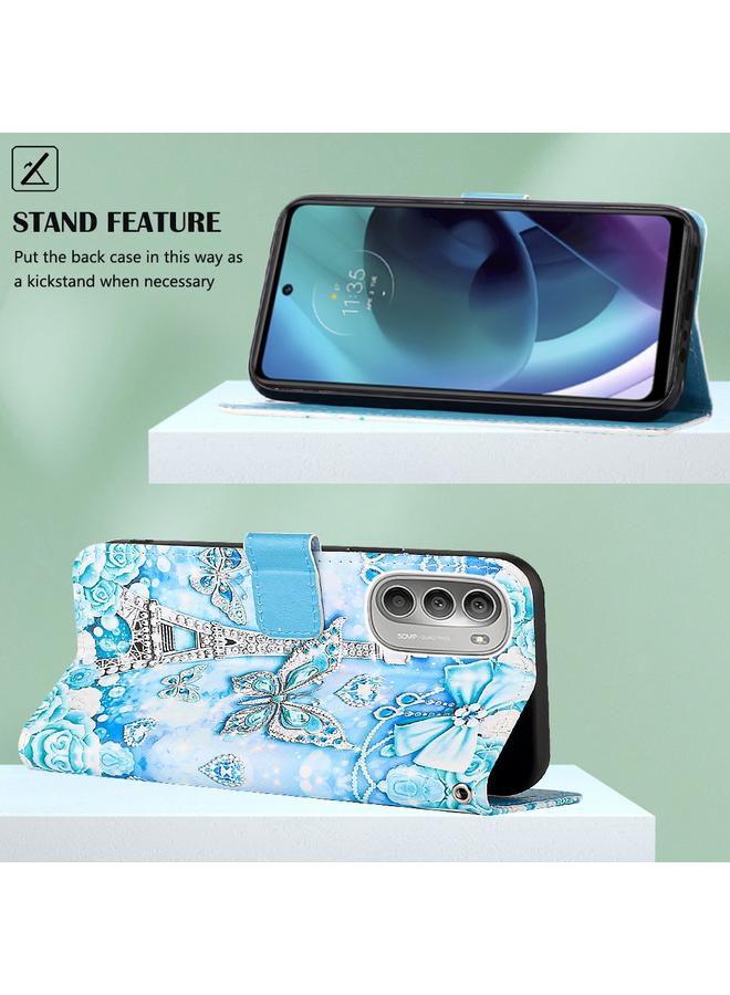 اس-توب جراب لهاتف موتورولا موتو جي 51 5G، مصنوع من الجلد الصناعي برسومات ملونة - Image 5