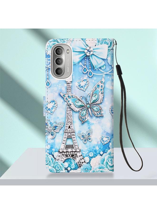 اس-توب جراب لهاتف موتورولا موتو جي 51 5G، مصنوع من الجلد الصناعي برسومات ملونة - Image 3