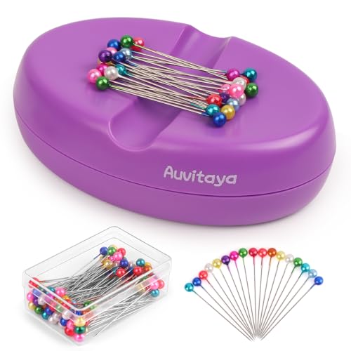 Auvitaya Magnetic Pin Holder Pin Cushions for Sewing Strong Magnet Pincushion Cute Compact Needle Organizer Bobby Pin Holder Paper Clip Holder for Quilting Sewing Accessories Magnetic Pin Dish - Image 1