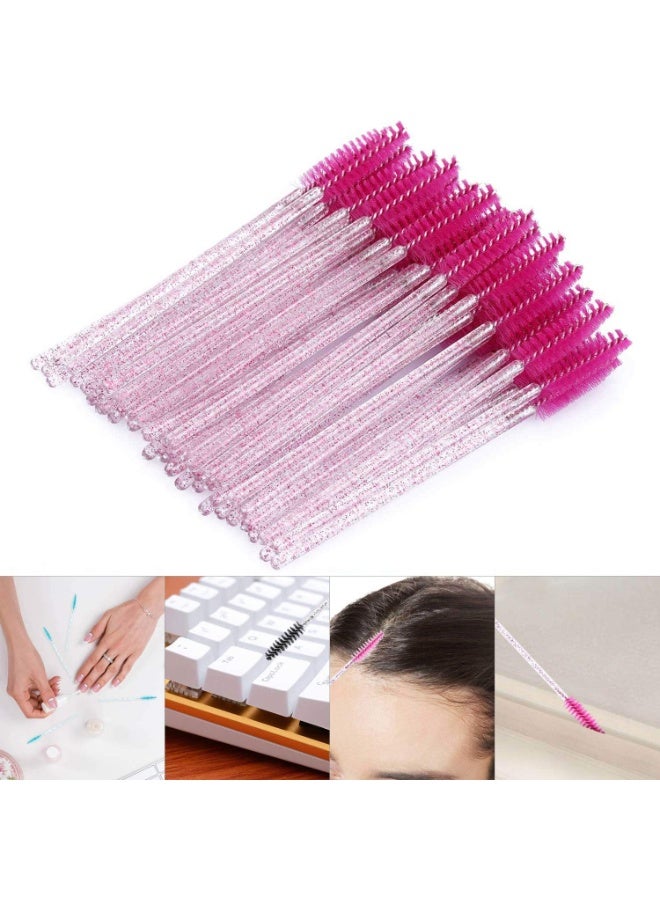 24 Pcs Disposable Eyelash Mascara Brushes Crystal Eyebrow Spoolie Wands Soft Nylon Bristles Adjustable Head Lightweight Mascara Applicators for Eyelash Extensions Eyebrows Makeup Professional Salon Home Personal Use Travel and Events - Image 2