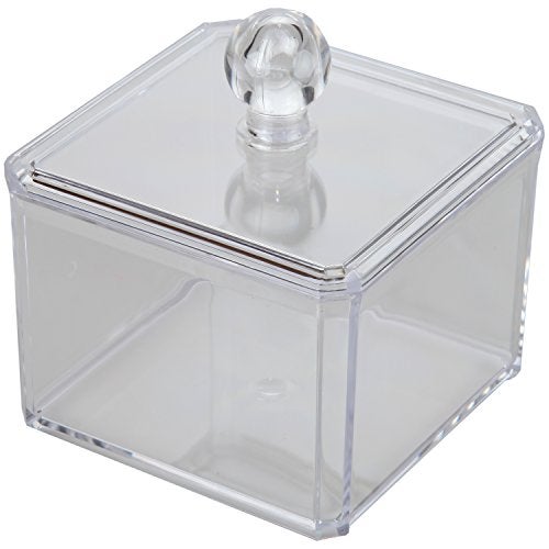 ARAD Square Cotton Ball Holder/Cosmetic Organizer/Jewelry Chest, Single Tier - Image 1