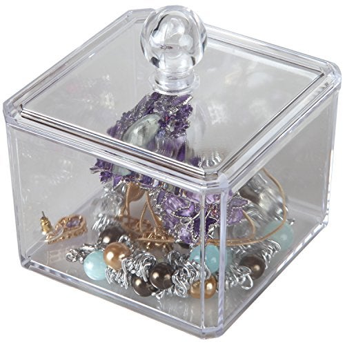 ARAD Square Cotton Ball Holder/Cosmetic Organizer/Jewelry Chest, Single Tier - Image 2
