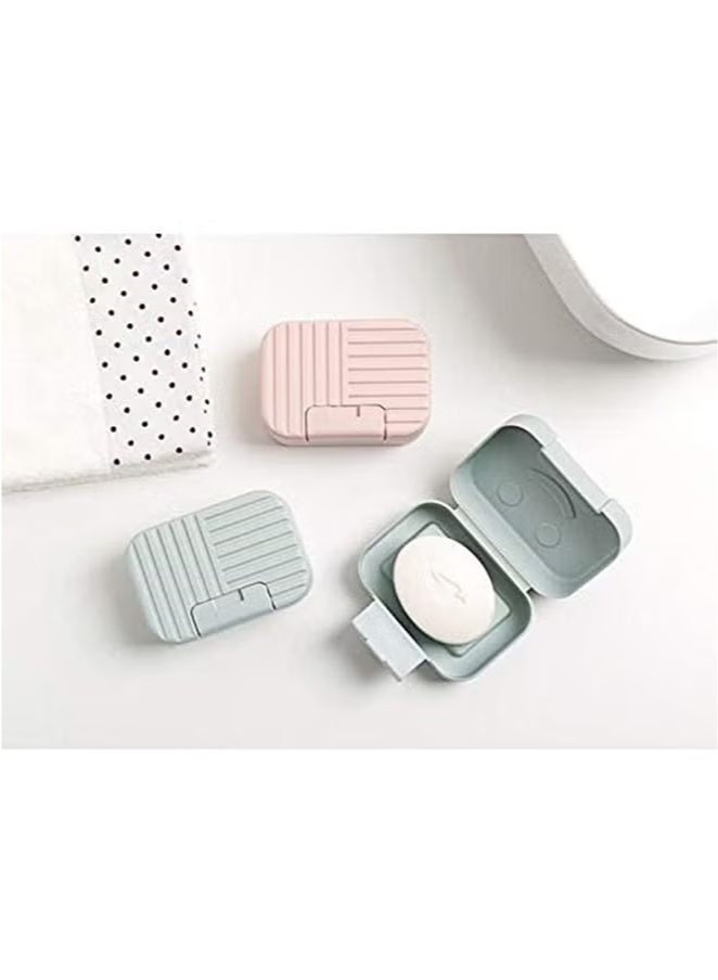 3 قطع صحن صابون ، صندوق صابون للسفر ، حامل حاوية ، دش حمام لتخزين معسكر السفر للهدايا - Image 3