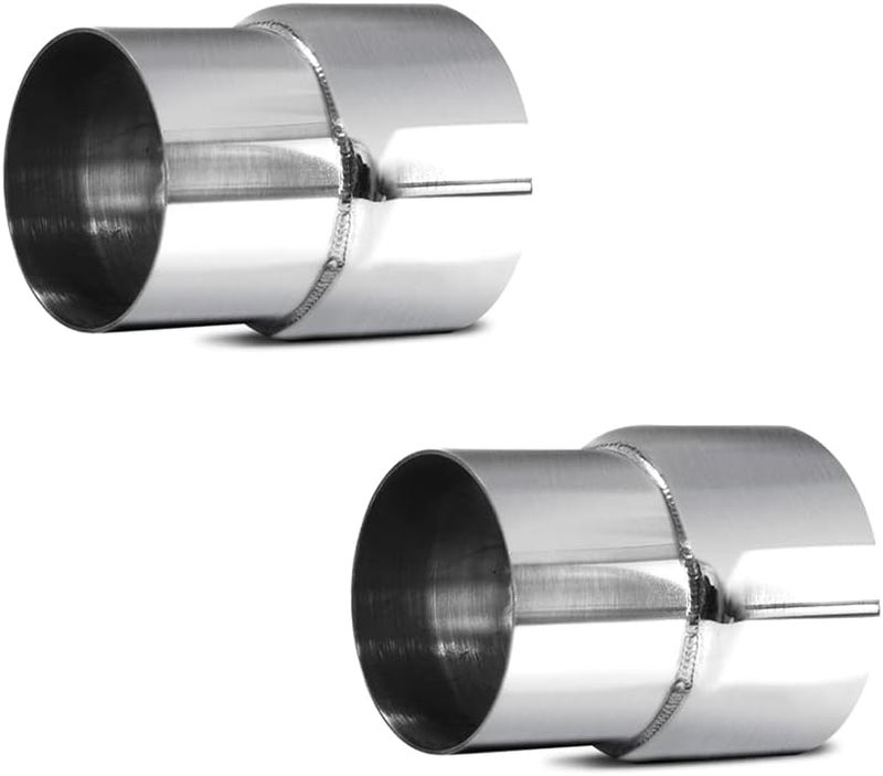 A ABIGAIL 2 Packs Universal 2.5" OD to 2.75" ID Exhaust Pipe Adapter Connector Reducer - 304 Stainless Steel - Image 1