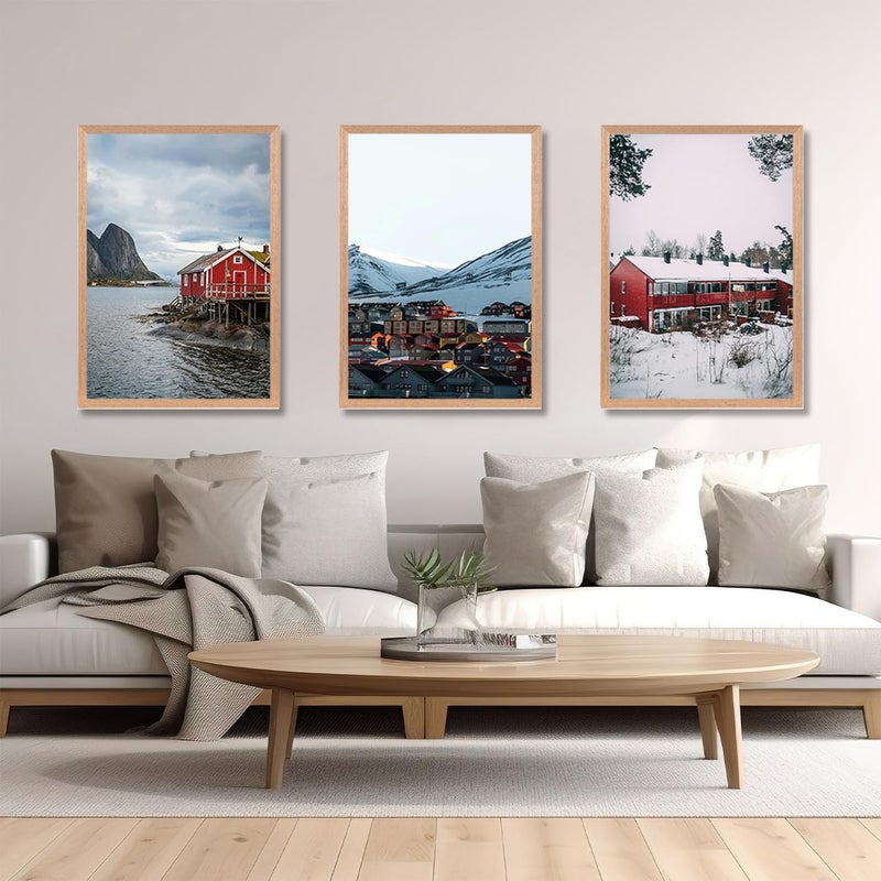 kennethan Pack of 3 Oak Photo Frames for Wall and Desk 40x60cm - Image 3
