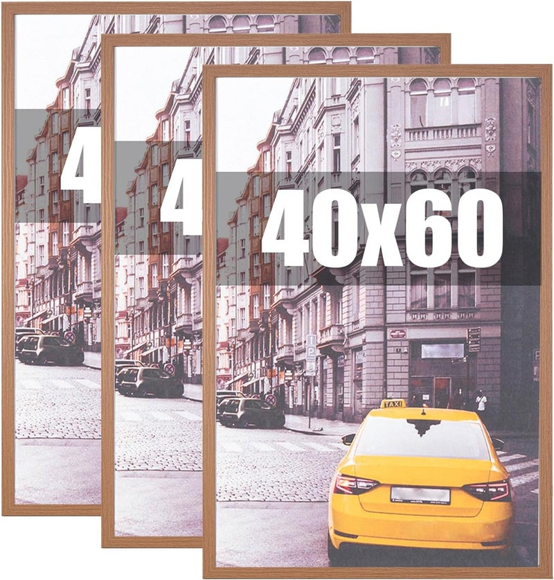 kennethan Pack of 3 Oak Photo Frames for Wall and Desk 40x60cm - Image 2
